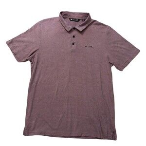 Travis Mathew Men’s Polo Shirt XL Mauve Stripe Golf Casual